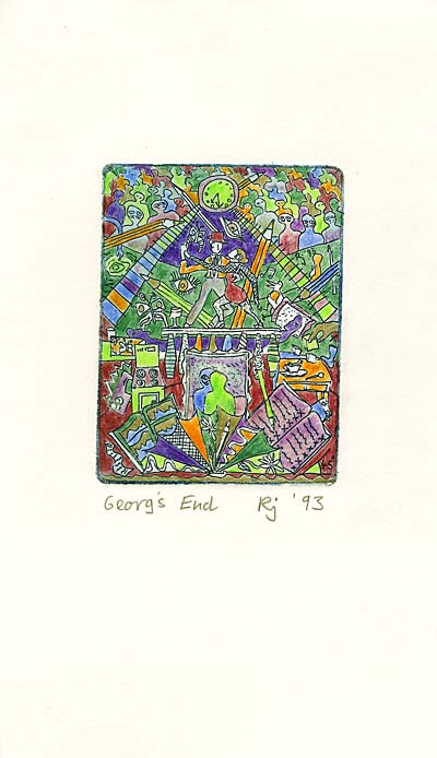 kolorierte Kupferradierung – Georg’s End Gesamtansicht
